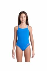 Arena Girl's Team Swimsuit Challenge Solid Kız Çocuk Mayo Mavi̇ 004765800 6-7