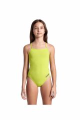 Arena Girl's Team Swimsuit Challenge Solid Kız Çocuk Mayo Yeşi̇l 004765650 10-11