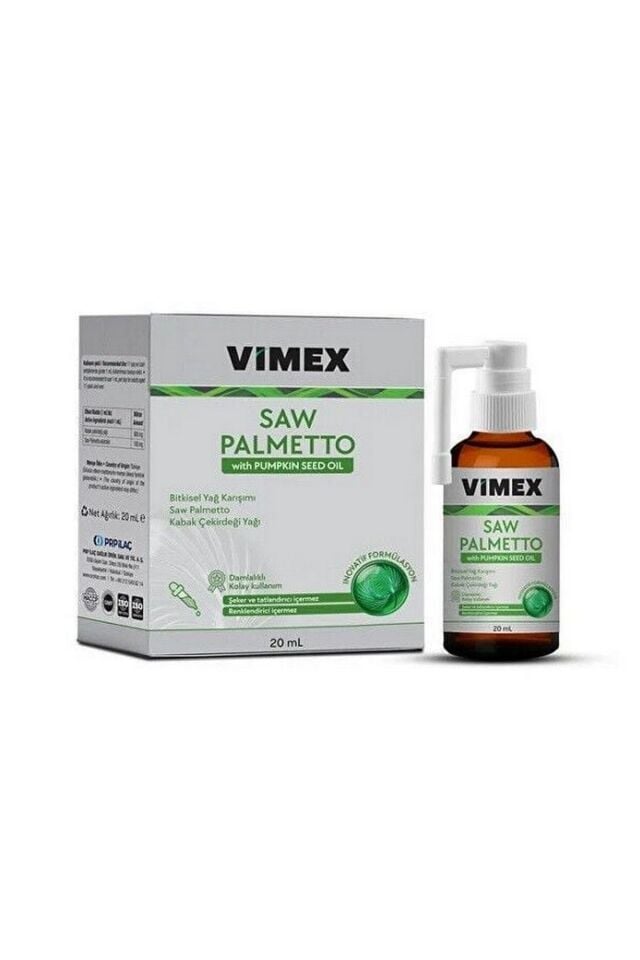 Vimex Saw Palmetto (Cüce Palmiye) & Kabak Çekirdeği Yağı Damla 20ml