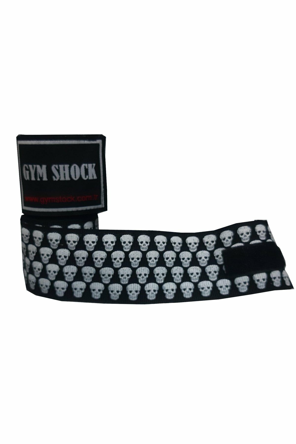 Gym Shock Siyah Zemin Küçük Kurukafa 3.5 m Boks Bandajı