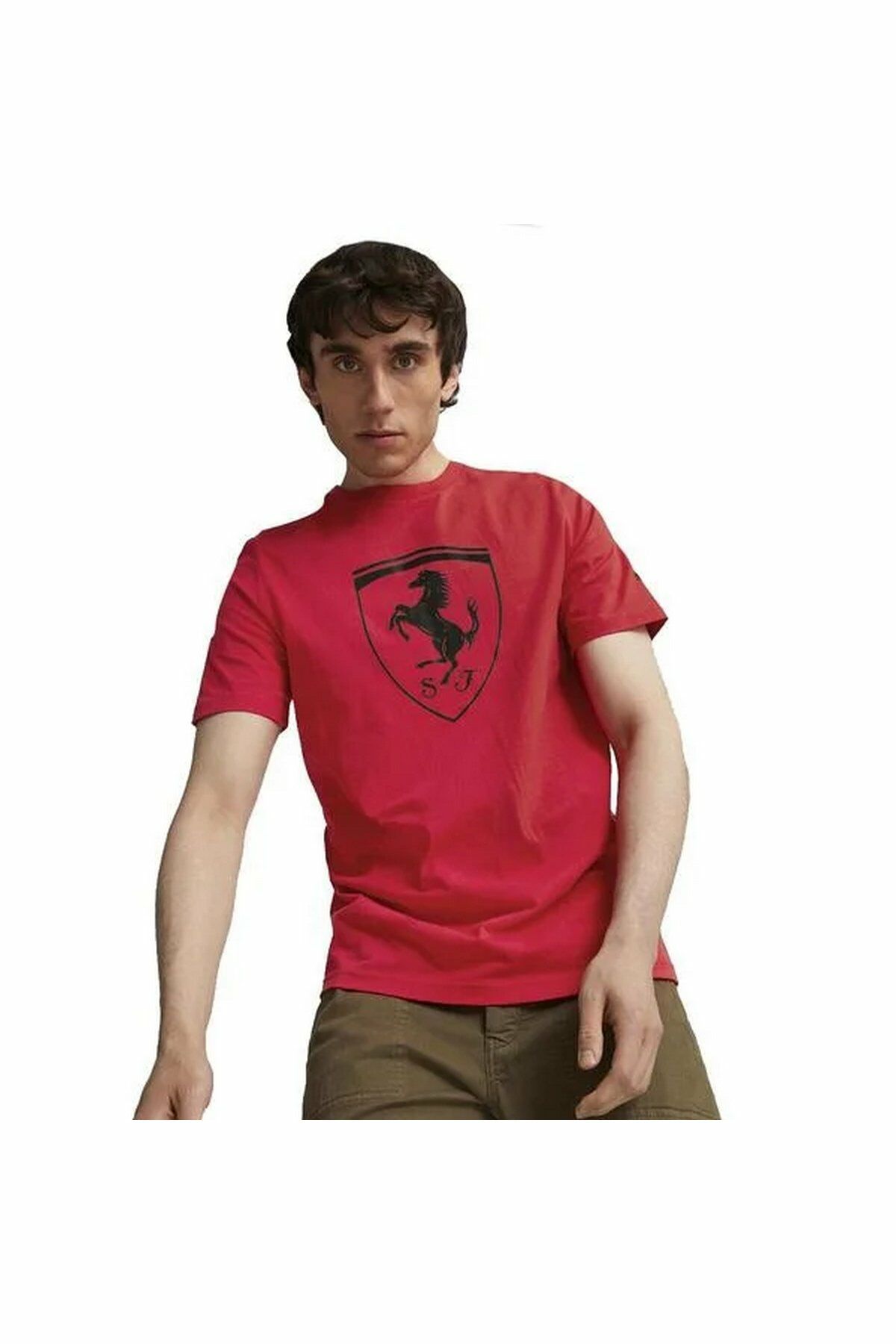 Puma Ferrari Race Tonal Big Shield Tee Rosso Corsa Unisex Tişört Kırmızı 62095102 S