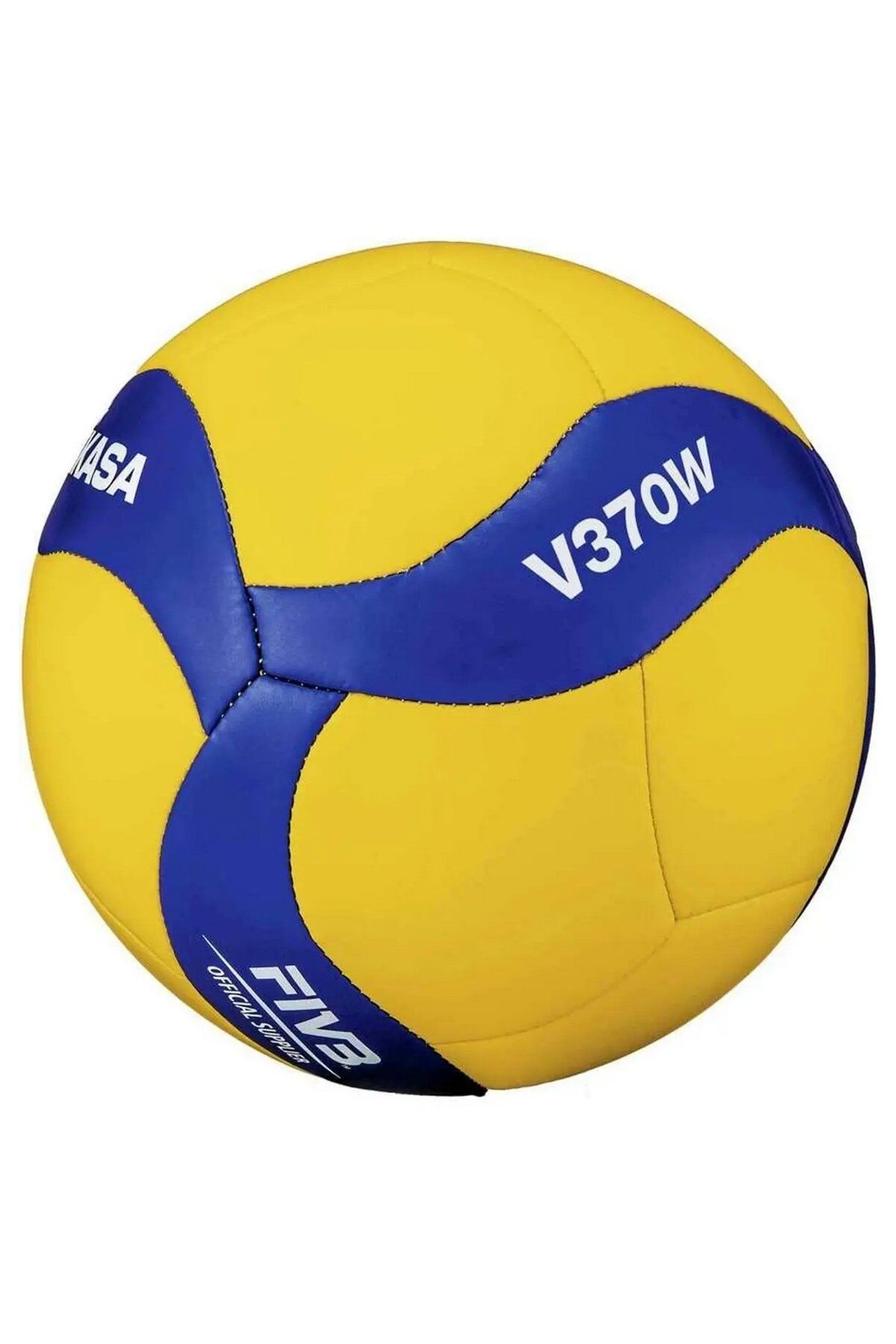 Mikasa V370W Sentetik Deri No 5  Voleybol Topu Sarı/Mavi