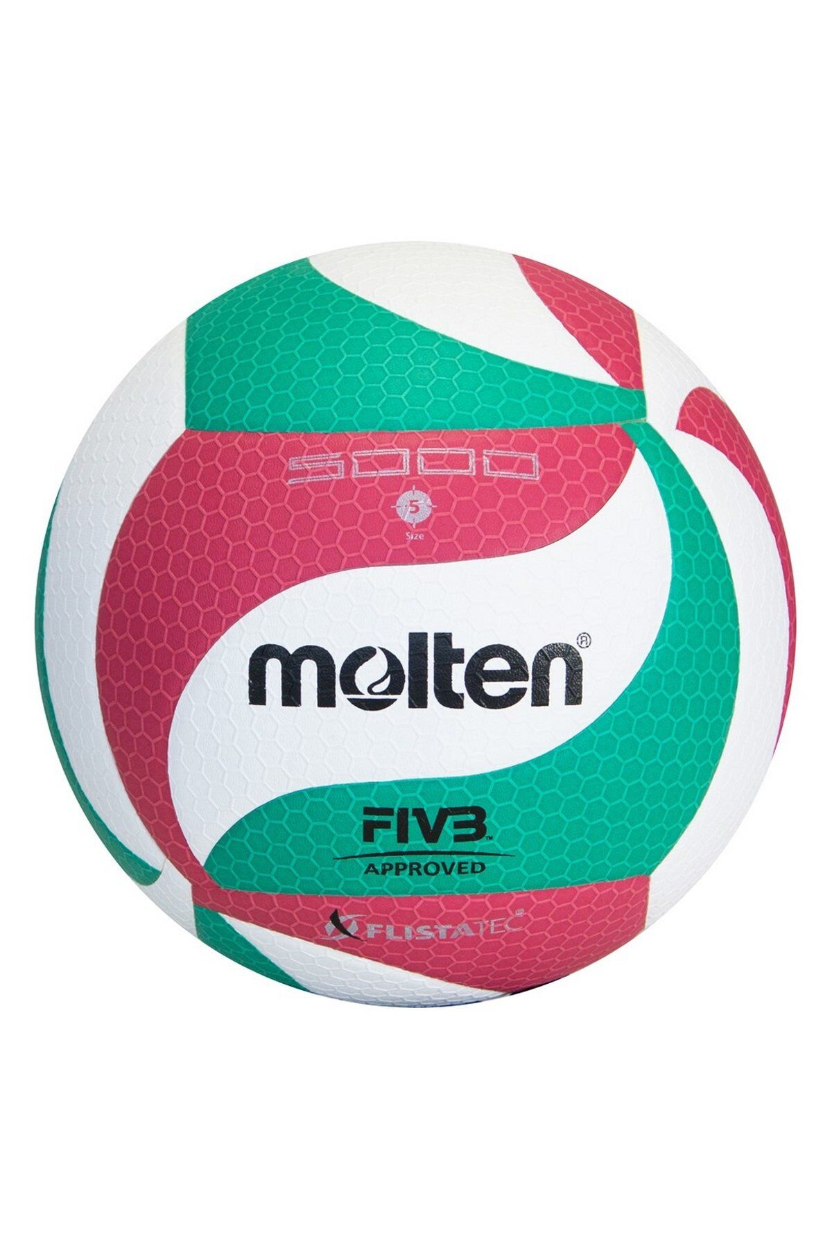 Molten V5M5000 Yapıştırma FIVB Onaylı PU Deri No 5 Voleybol Topu Yeşil/Beyaz/Kırmızı