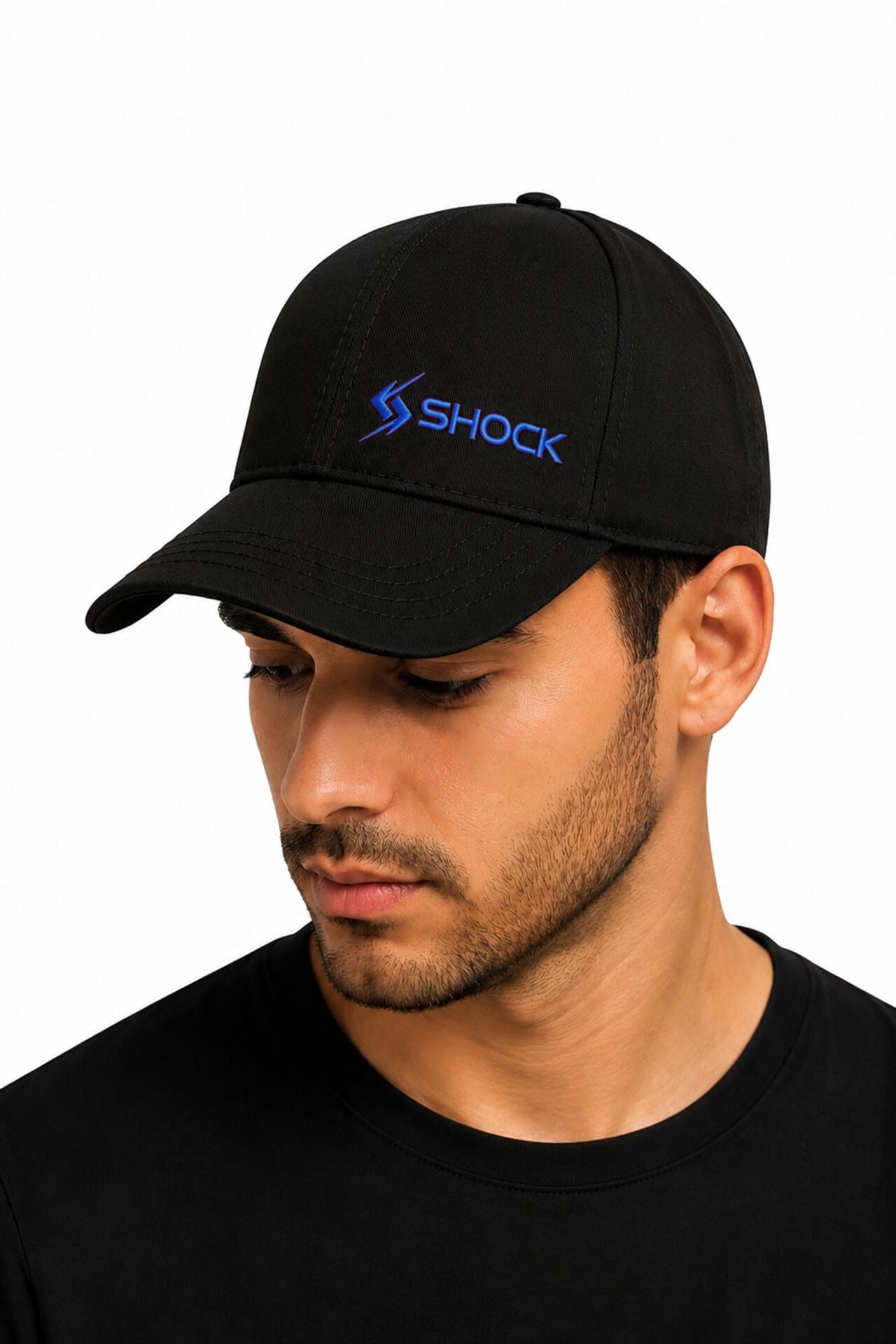 Shock Sports Cap Unisex Spor Şapka Siyah / Mavi Logo