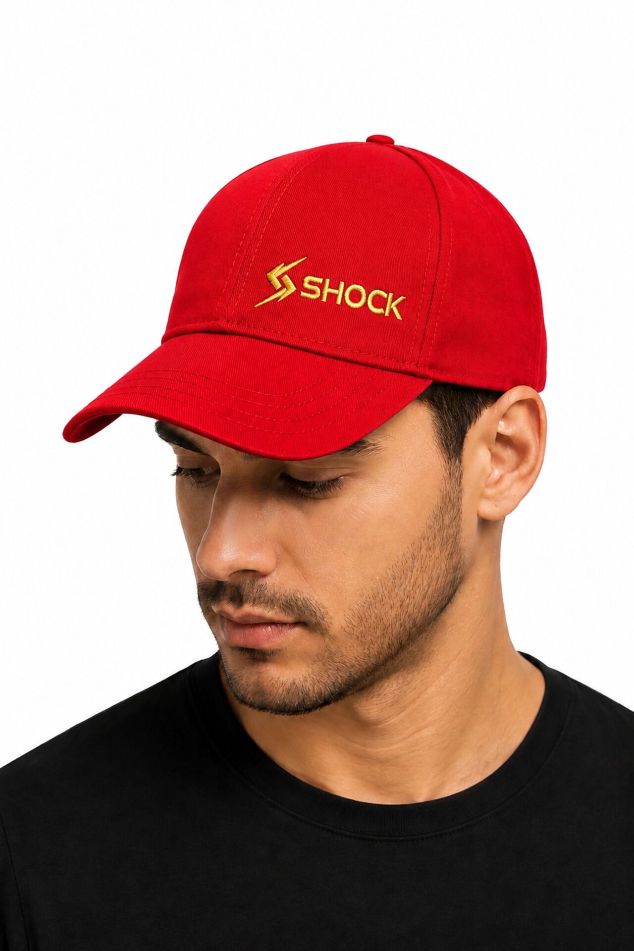 Shock Sports Cap Unisex Spor Şapka Kırmızı / Gold Logo
