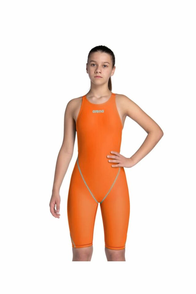 Arena Girl's Powerskin St Next Le Ob Jr Kız Çocuk Yarış Mayosu Turuncu 006350403
