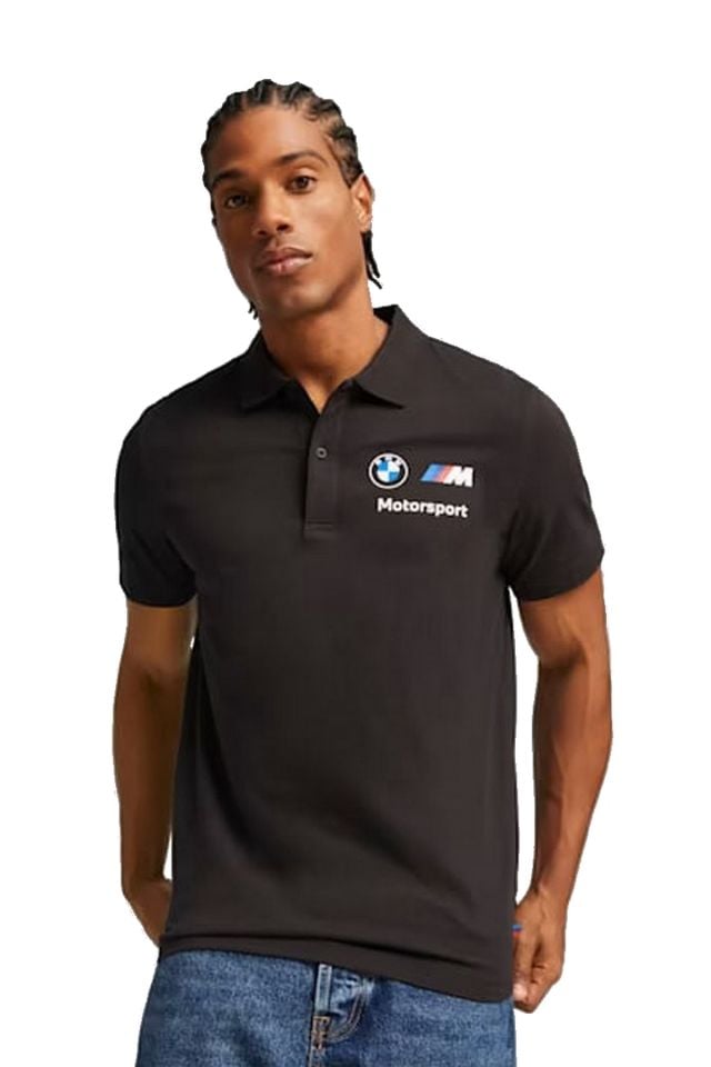 Puma Bmw MMS Essentials Motorsport Polo Puma-Black Erkek Polo Yaka Tişört Siyah 62131201