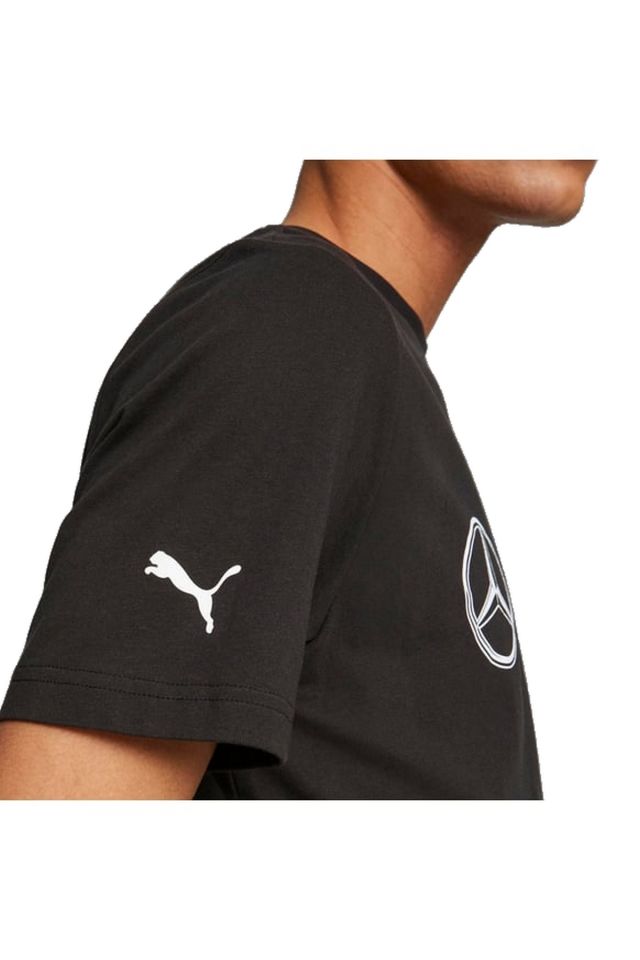 Puma MapF1 Essentials Mercedes Logo Tee Puma-Black Unisex Günlük Tişört 62116501