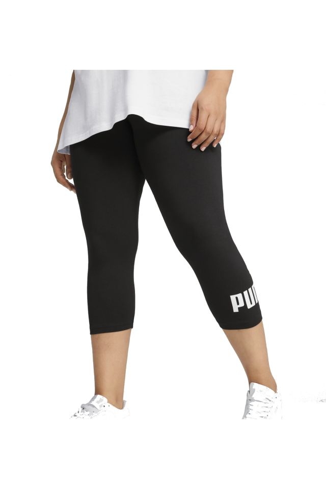 Puma Ess No. 1 Logo 3/4 Leggings Bayan Kısa Spor Tayt Siyah 68243001