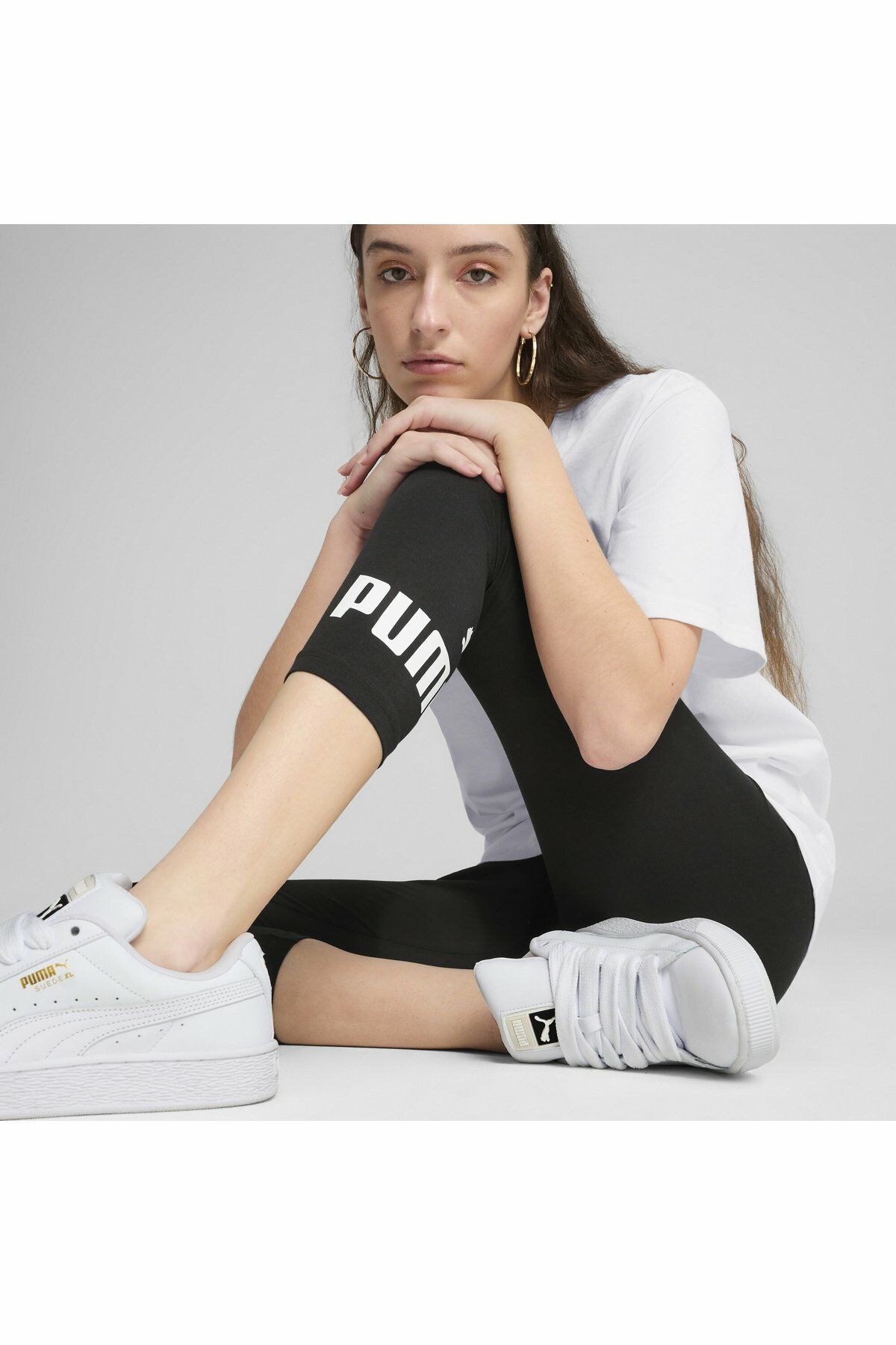 Puma Ess No. 1 Logo 3/4 Leggings Bayan Kısa Spor Tayt Siyah 68243001 S