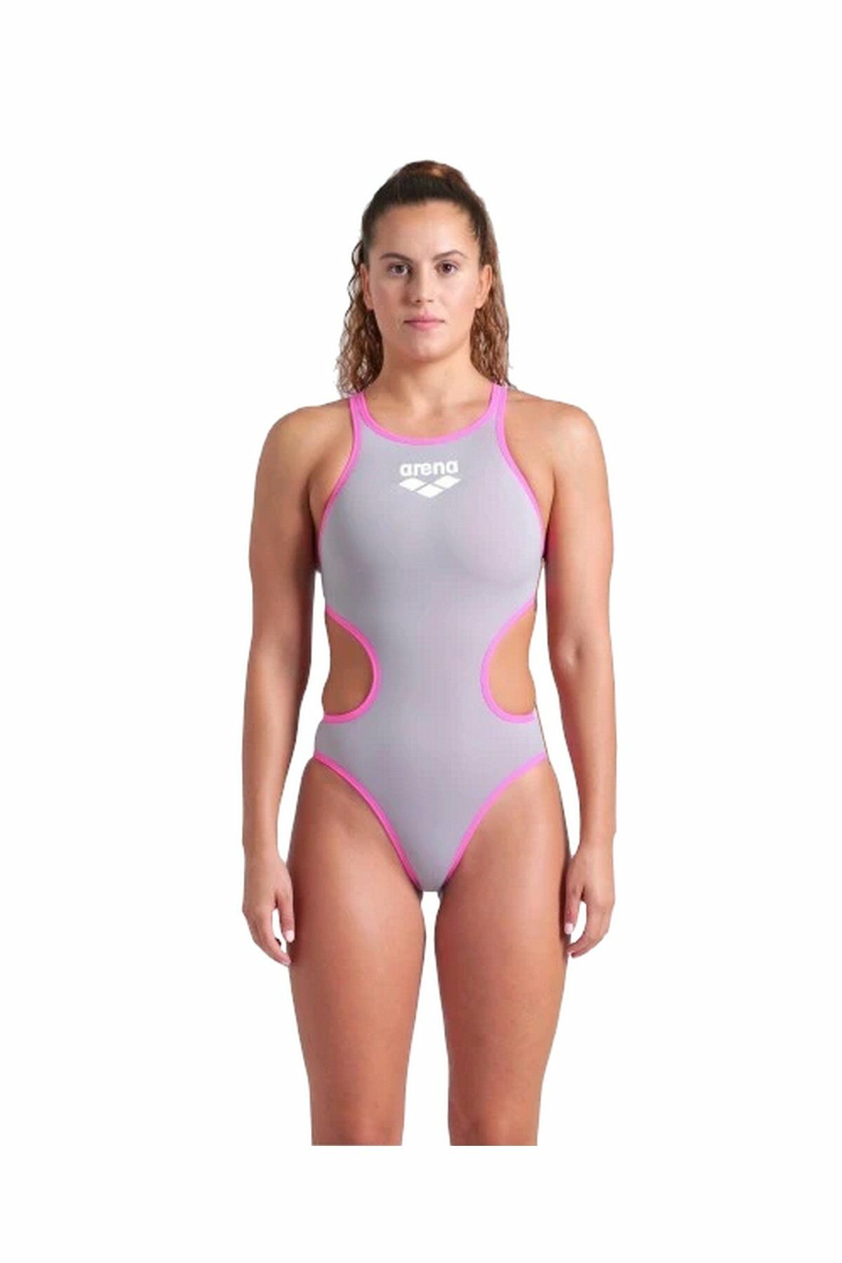 Arena W One Biglogo One Piece Bayan Yüzücü Mayo Pembe/Lila 001198592 34