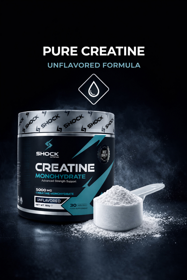 Shock Nutrition Creatine Monohydrate Aromasız 150g 30 Servis