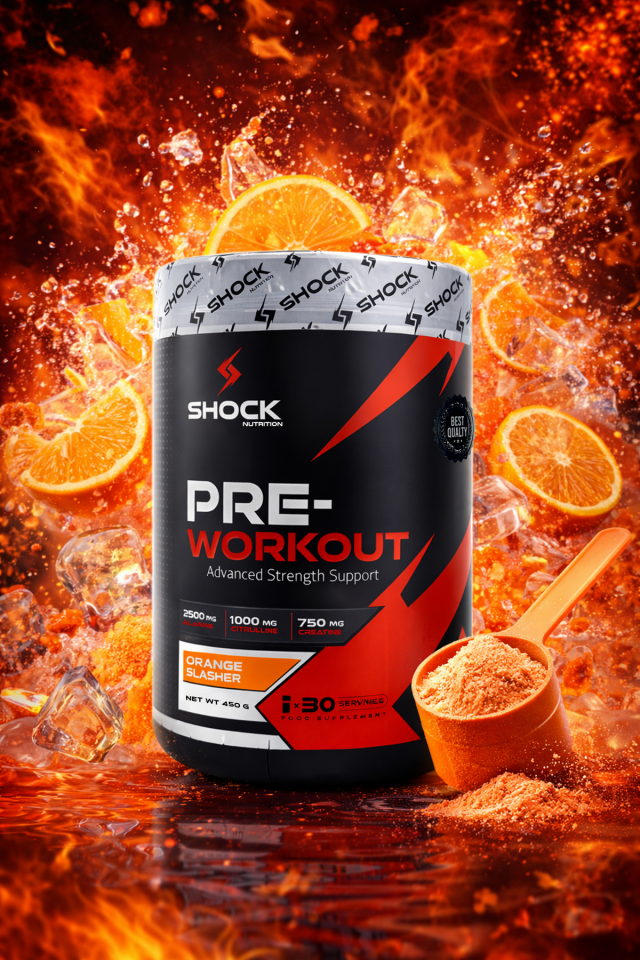 Shock Nutrition Pre Workout Portakal Aromalı 450g 30 Servis