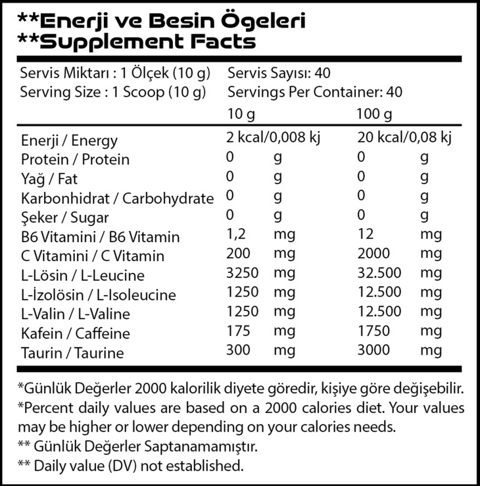 Shock Nutrition BCAA 4:1:1 Orman Meyveli 400g 40 Servis