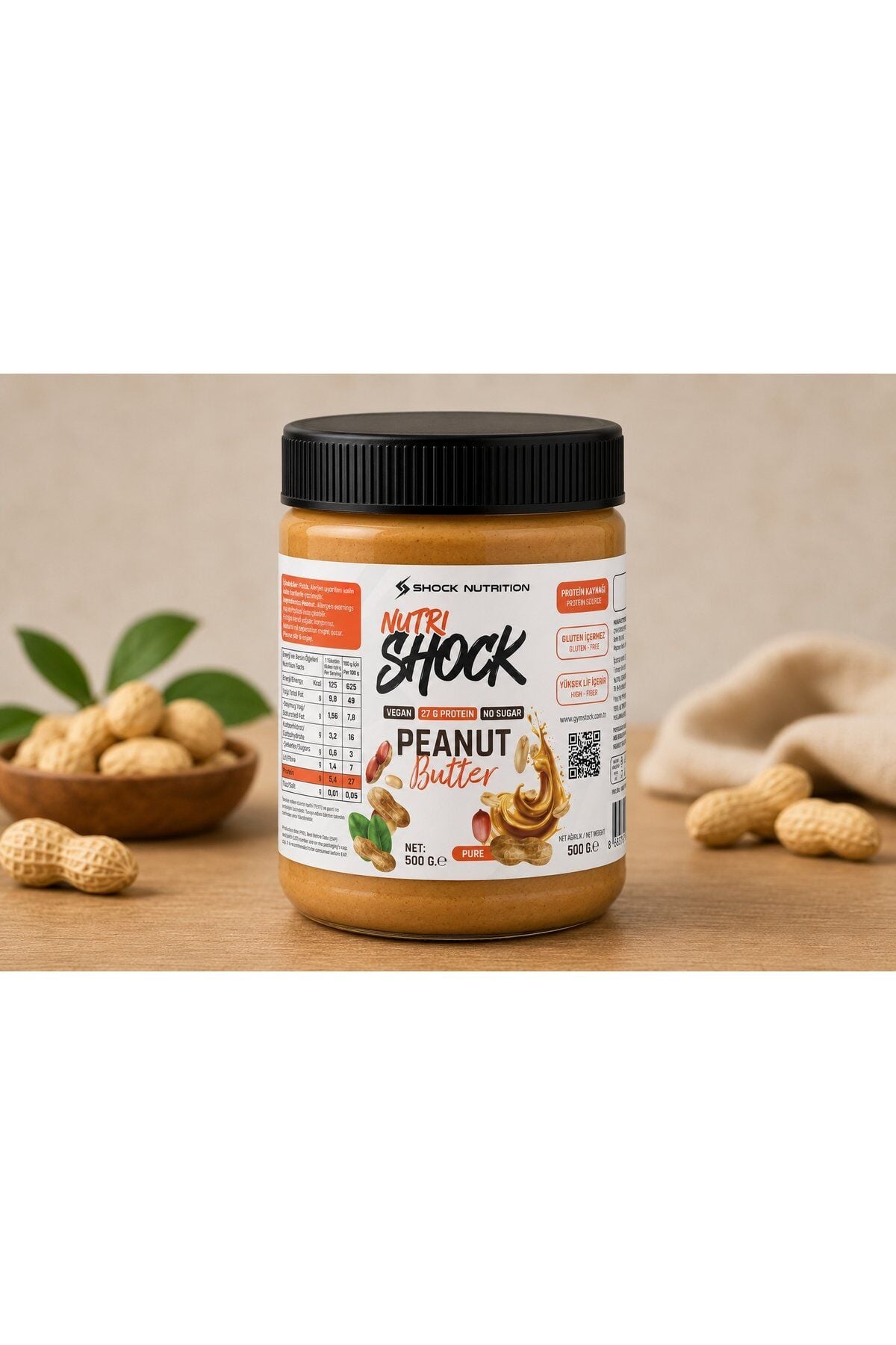 Shock Nutrition Fıstık Ezmesi (Sade) 500g
