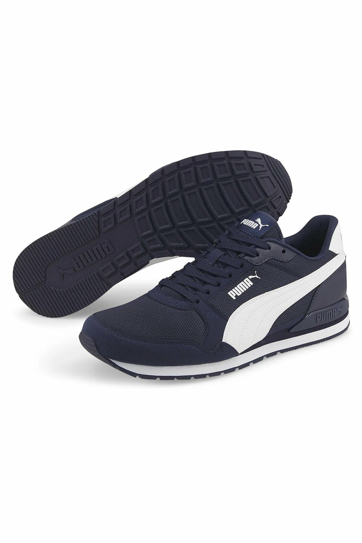 Puma ST Runner v3 Mesh Puma-White Peacoat Unisex Sneaker Ayakkabı Lacivert 38464002 36