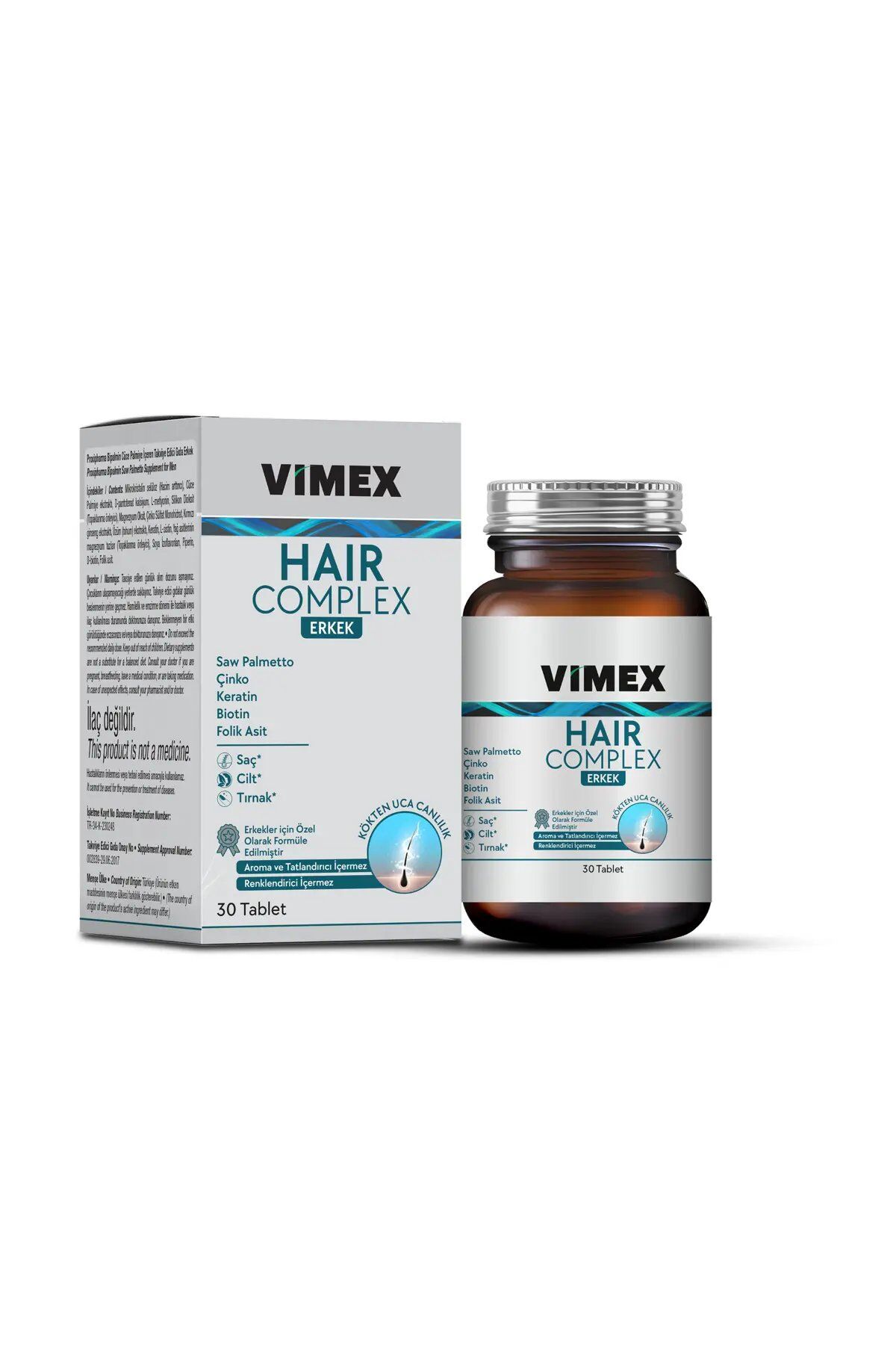 Vimex Hair Complex Erkek Saç Sağlığı Desteği 30 Tablet