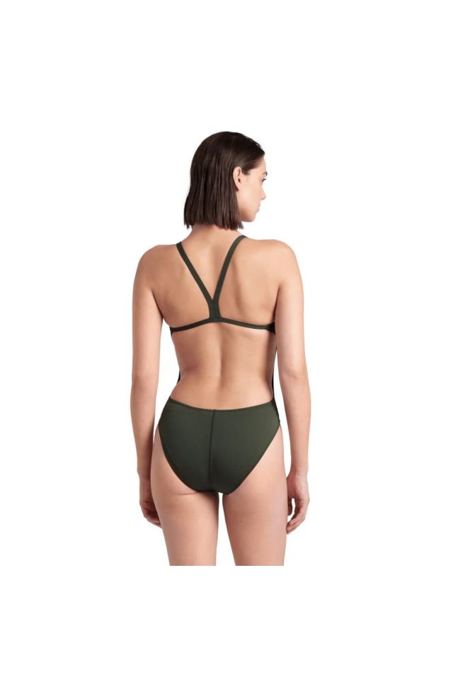 Arena Women's Team Swimsuit Challenge Solid Bayan Yüzücü Mayo Dark Sage 004766900