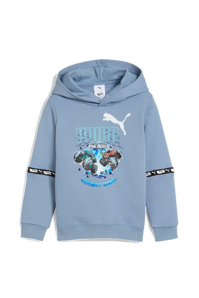 Puma X Hot Wheels Hoodie Erkek Çocuk 2-3 Yaş Sweatshirt Buz Mavisi 63239634 4-5