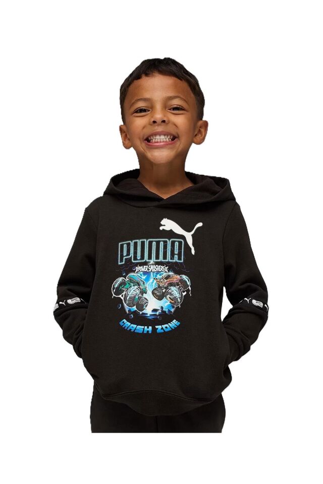 Puma X Hot Wheels Hoodie Erkek Çocuk Sweatshirt Siyah 63239603 5-6