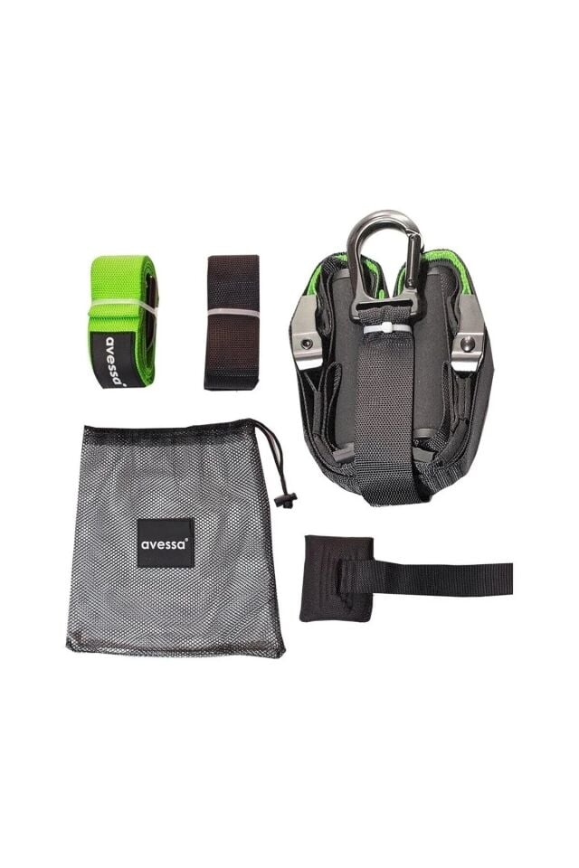 Avessa TRX-100 TRX Spor ve Egzersiz Alet Seti Çantalı Yeşil/Siyah