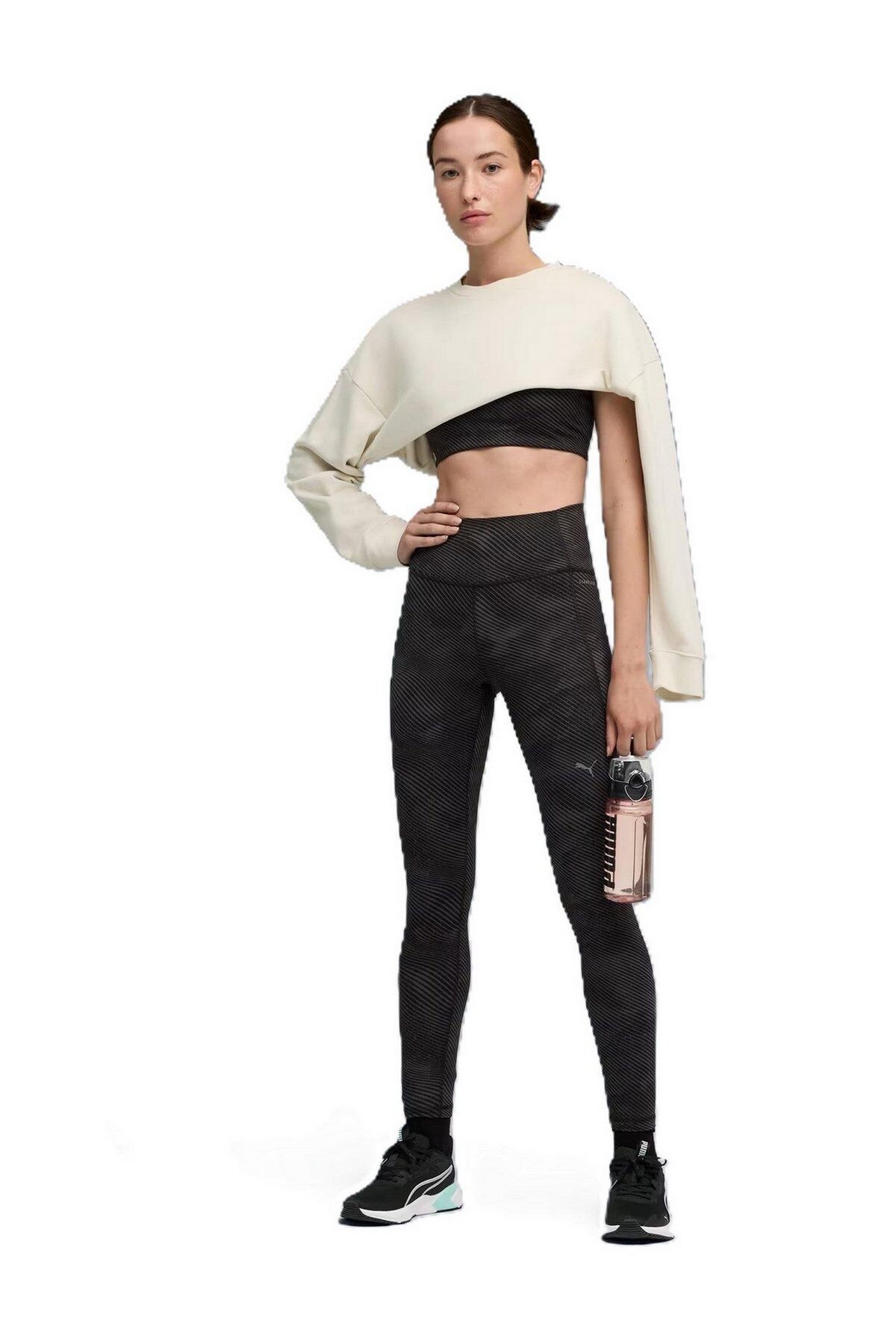 Puma W Cloudspun Tight Aop Hw Fl Bayan Spor Tayt Siyah 52750101