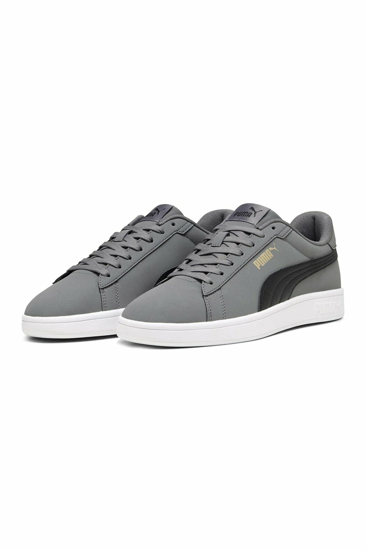 Puma Smash 3.0 Buck-Gray Black-Gold-White Erkek Sneaker Ayakkabı Gri 39233602 42