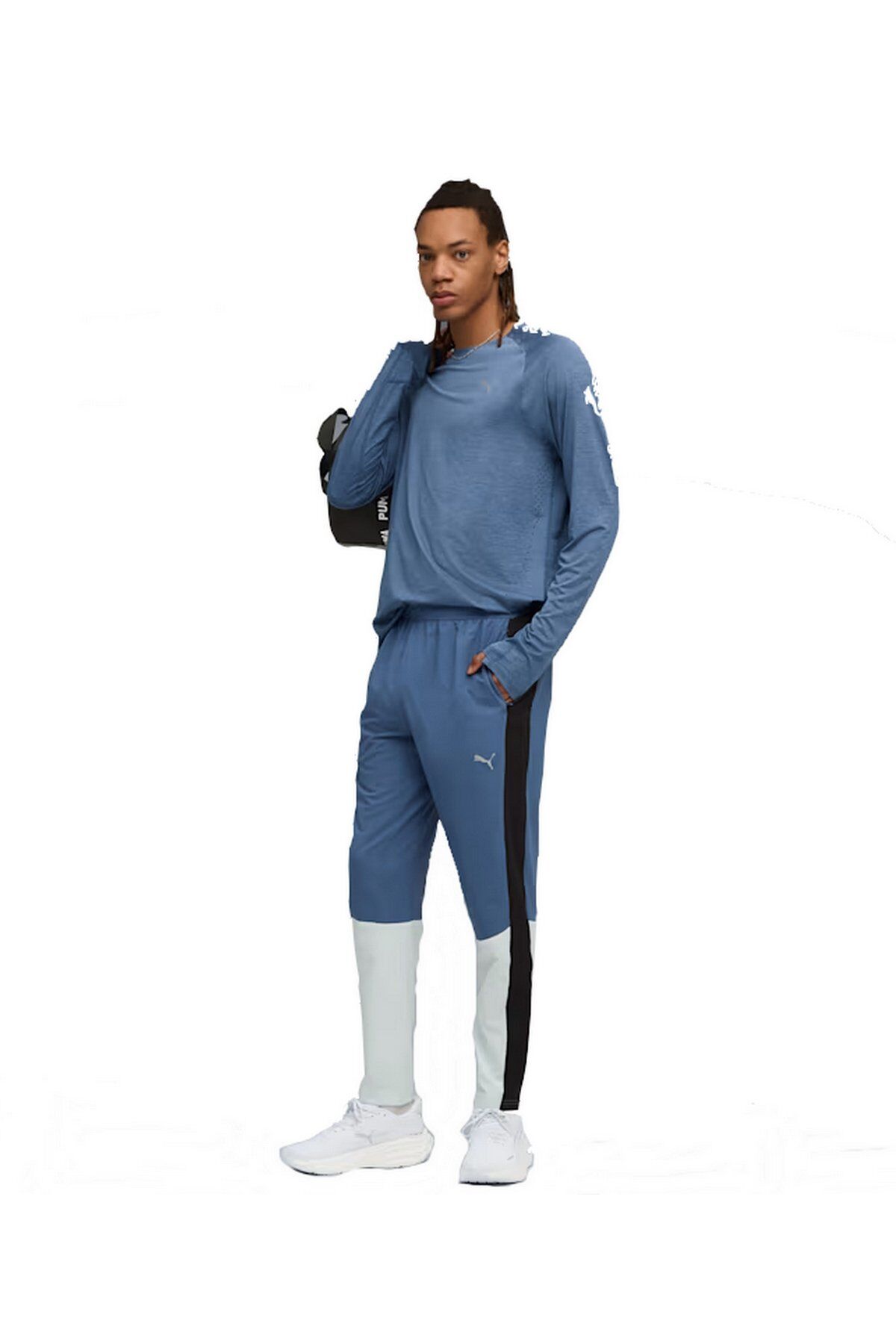 Puma M Run Ultraweave Pant Erkek Spor Alt Eşofman Pantolon Mavi/Beyaz 52784380 XL