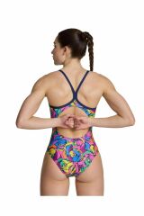 Arena Women's Arena Rose Parade Swimsuit Light Bayan Yüzücü Mayo Pembe Desenli 006640907 36