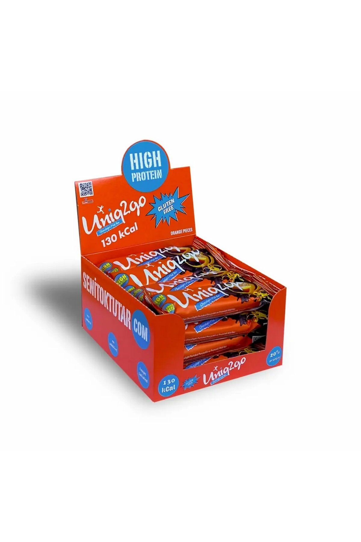 Uniq2Go ChocoLight Portakallı Protein Bar (40g) x 16 Adet