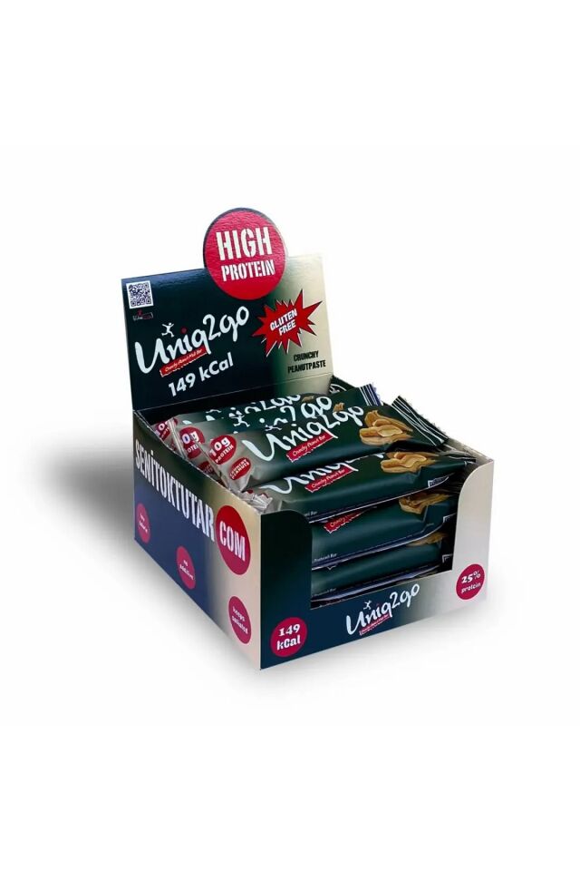 Uniq2Go Crunchy Fıstık Ezmeli Protein Bar (40g) x 16 Adet