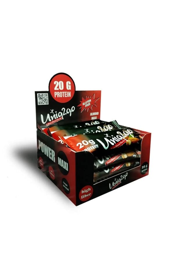 Uniq2Go Power Maxi Bademli Protein Bar (65g) x 12 Adet