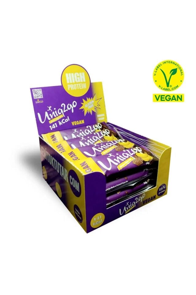 Uniq2Go Muzlu Vegan Protein Bar (38g) x 16 Adet