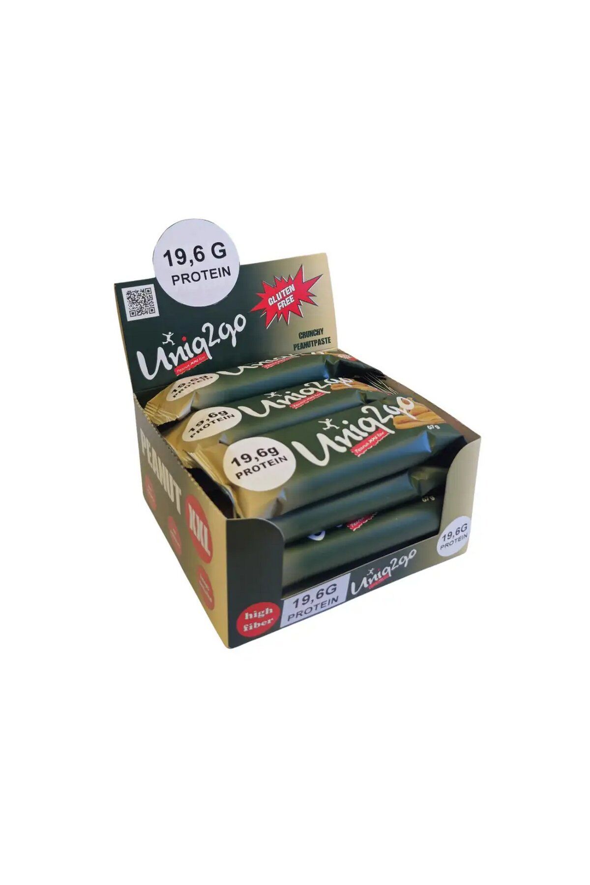 Uniq2Go XXL Fıstık Ezmeli Protein Bar (67g) x 12 Adet