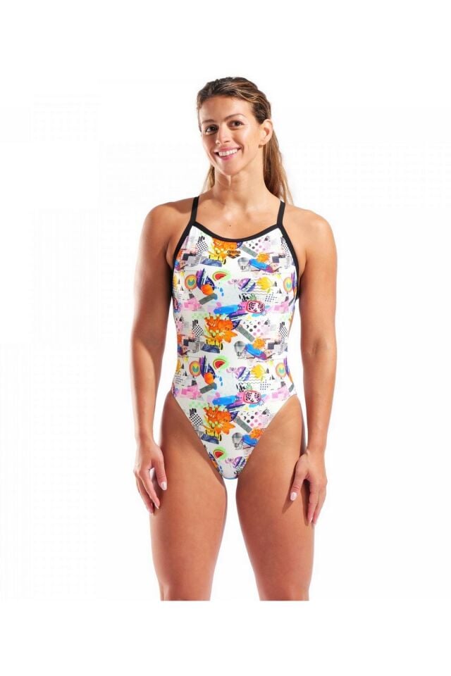 Arena Women Arena Collage Swimsuit Xcriss Cross Bayan Yüzücü Mayo Collage 010735150
