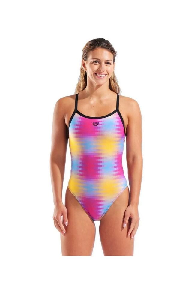 Arena Women Gradient Swimsuit Challenge Back Bayan Yüzücü Mayo Pembe 010737950