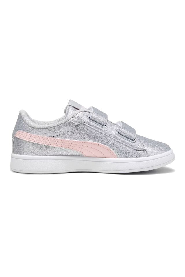 Puma Smash 3.0 Gliz Glam V PS Unisex Çocuk Spor Ayakkabı Gri/Pembe 39468602