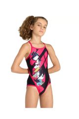 Arena Girl's Arena Cats Swimsuit Superfly Back Kız Çocuk Mayo Siyah/Pembe 004682550 8-9