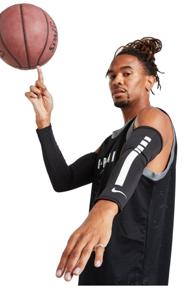 Nike Pro Elite Sleeve 2.0 Unisex Basketbol Kolluk L/XL Siyah/Beyaz N.000.3146.027.LX