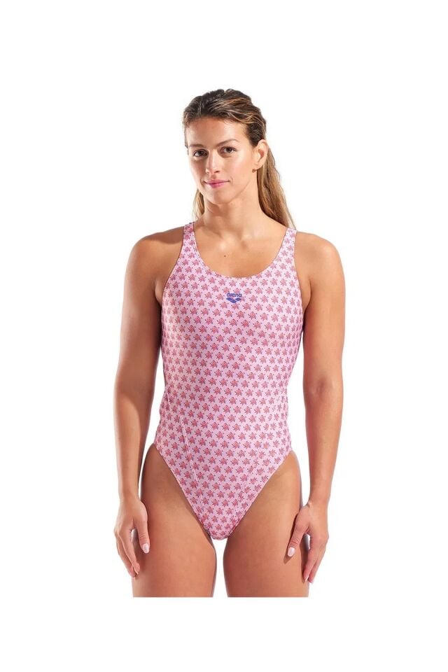 Arena Women Bouquet Swimsuit Swim Tech Back Bayan Yüzücü Mayo Pembe 010740580