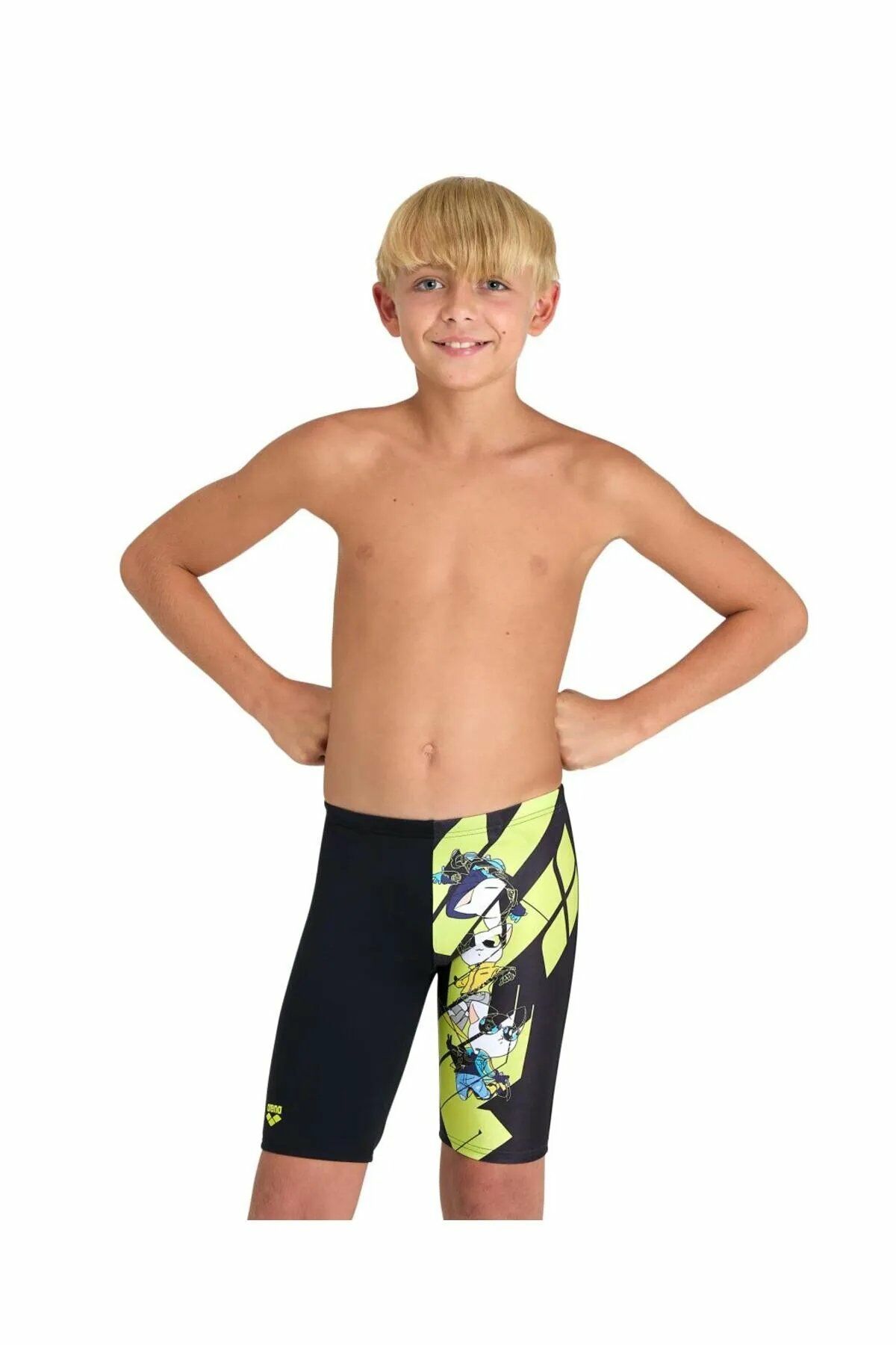 Arena Boy's Cats Swim Jammer Erkek Çocuk Yüzücü Mayosu Siyah 006000500 10-11