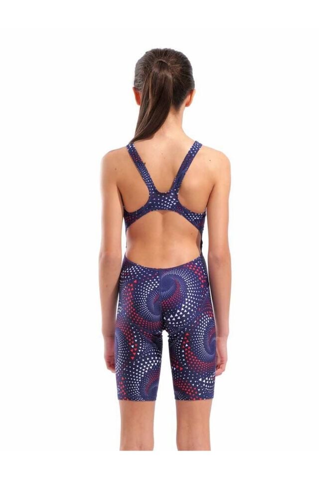 Arena Girl's Printed Full Body Kız Çocuk Yüzücü Mayo Lacivert/Desenli 009619417 14-15