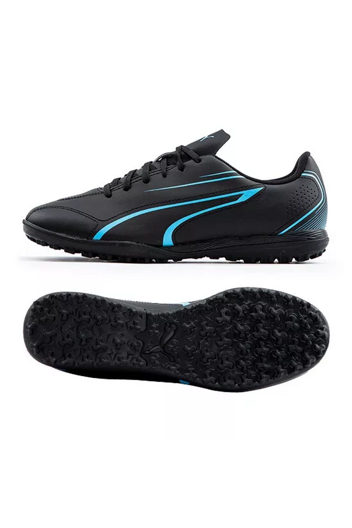 Puma Vitoria TT Erkek Halı Saha Futbol Ayakkabı Siyah/Mavi 10748405 40