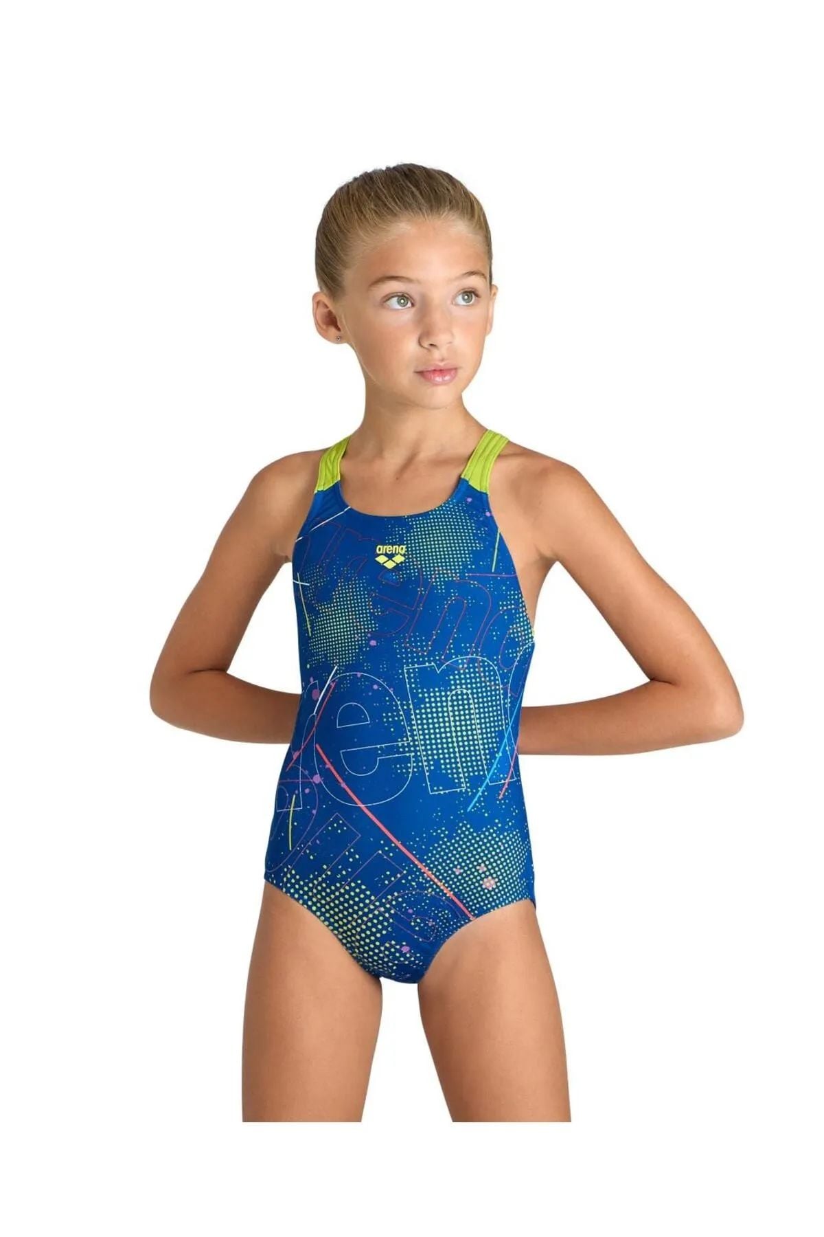 Arena Girl's Arena Galactic Swimsuit Swim Pro Back Kız Çocuk Mayo Mavi 14-15 Yaş 005923780