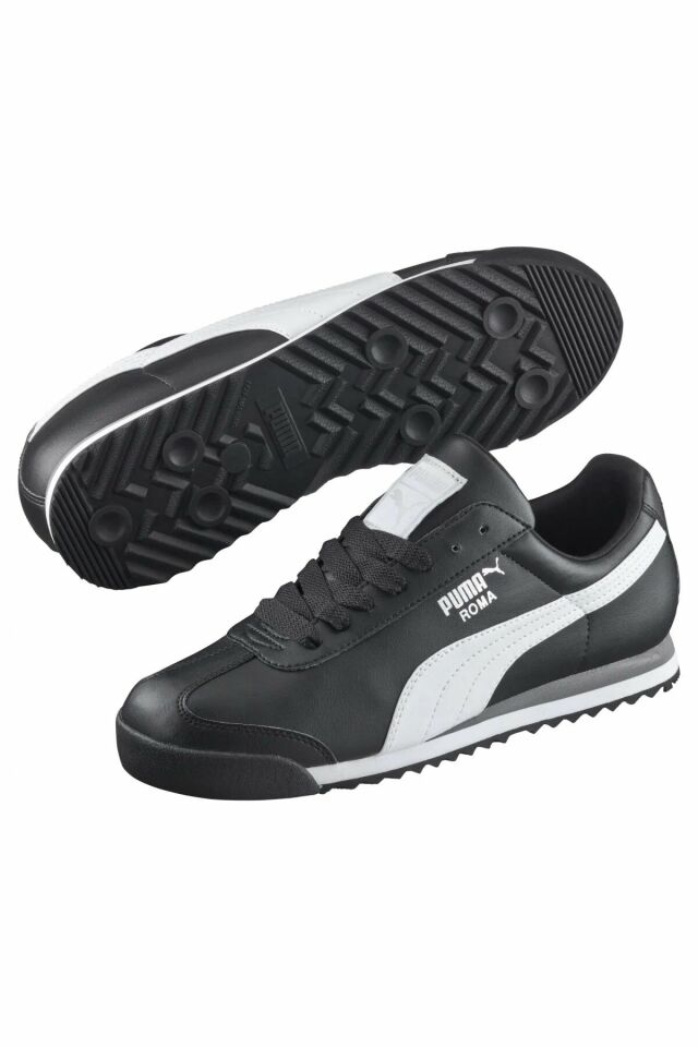Puma Roma Basic Black White Puma-Silver Erkek Günlük Spor Ayakkabı 35357211 42.5