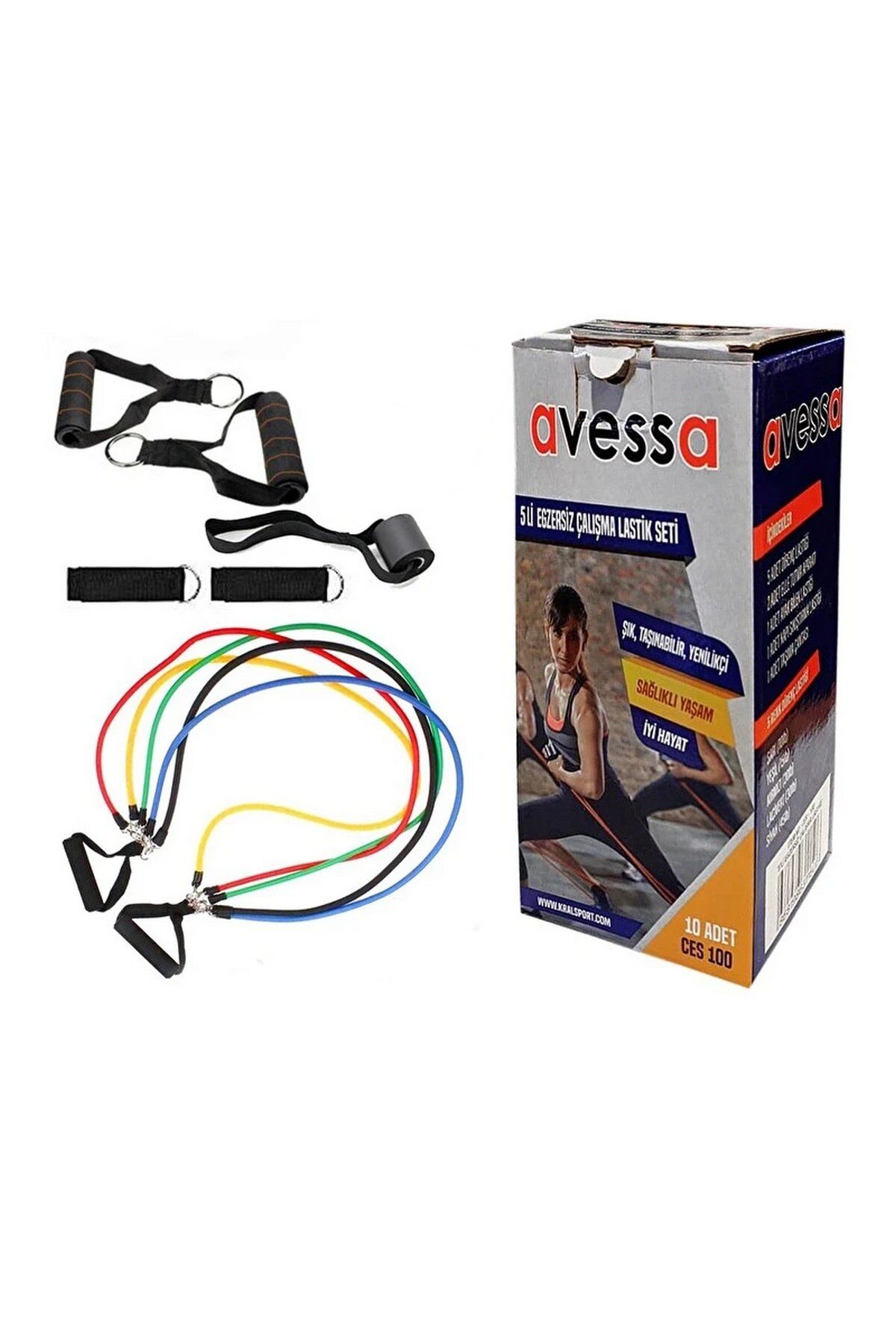 Avessa CES-100 Egzersiz 5 Li Direnç Seti Çalışma Lastiği
