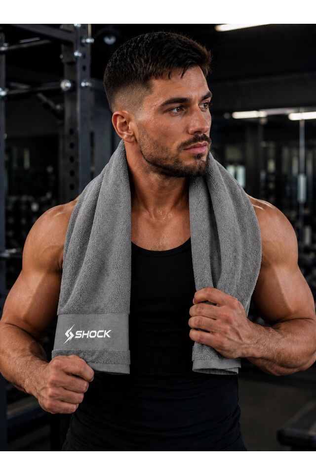 Shock Sports 50x80 %100 Pamuk Spor Havlusu Gri