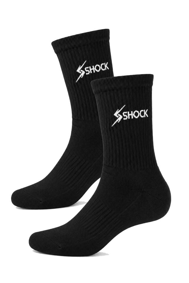 Shock Sports Uzun Spor Çorap 2'li Paket Siyah