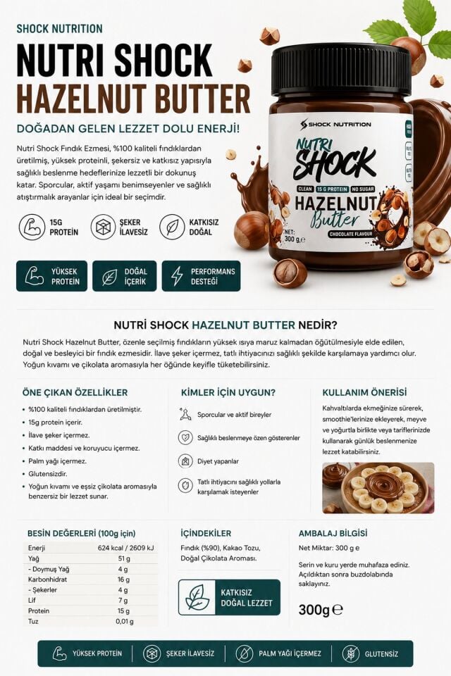 Shock Nutrition Kakaolu Fındık Kreması 300g