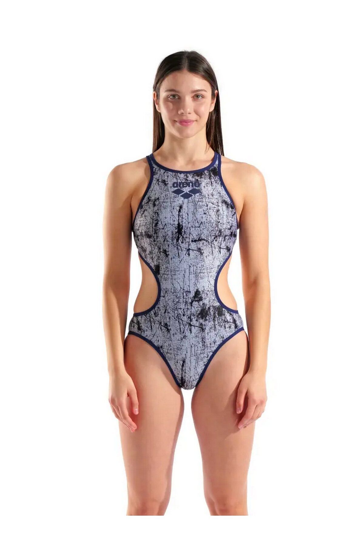 Arena Women's One Lacquer One Piece Bayan Yüzücü Mayo Lacivert/Gri 010267157 34